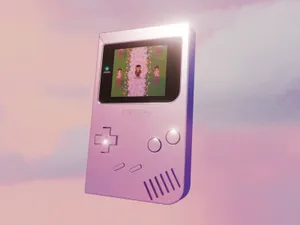 Retro Game Consolein Pastel Tones Wallpaper