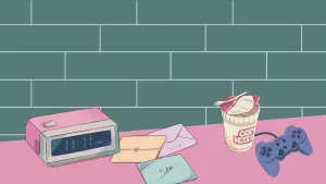 Retro Gaming Night Pastel Aesthetic Wallpaper