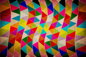 Retro Geometric Color Blocks Wallpaper