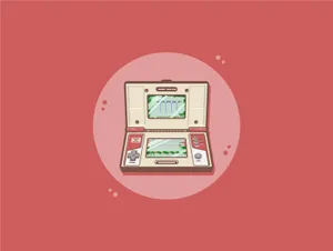 Retro Handheld Game Console Illustration Wallpaper