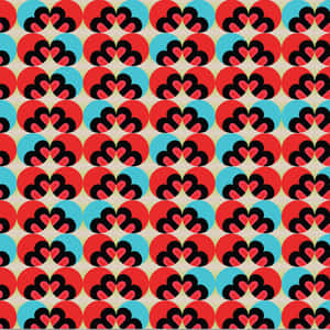 Retro Heart Pattern Background Wallpaper
