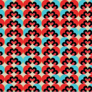 Retro Heart Pattern Background Wallpaper