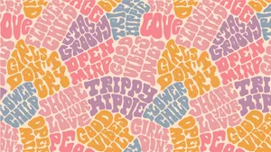 Retro_ Hippie_ Pattern_ Background Wallpaper