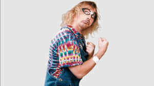 Retro Hipster Man Fist Pose Wallpaper