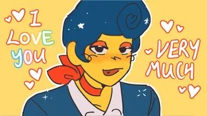 Retro Love Expression Artwork Wallpaper