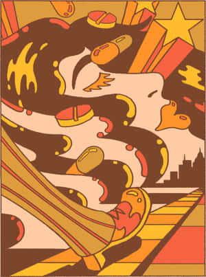 Retro Music Fever Artwork Wallpaper