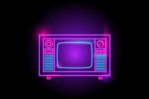 Retro Neon Television Glow Wallpaper