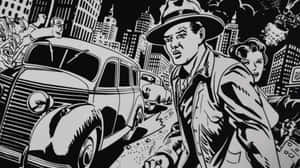 Retro Noir Comic Scene Wallpaper