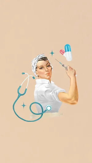 Retro Nurse Aesthetic Artwork Wallpaper
