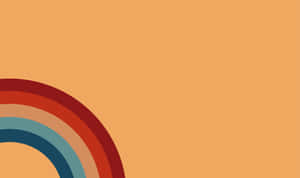 Retro Orange Rainbow Graphic Wallpaper