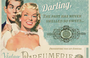 Retro Perfume Ad Darling Wallpaper