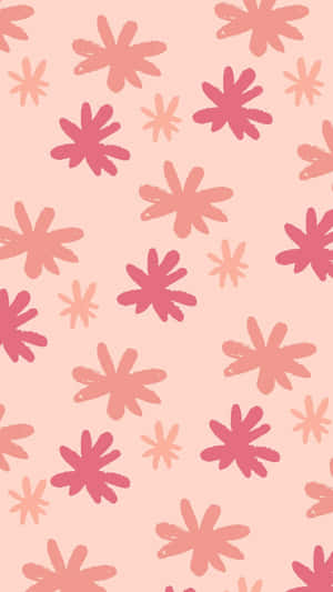 Retro Pink Flower Pattern Wallpaper