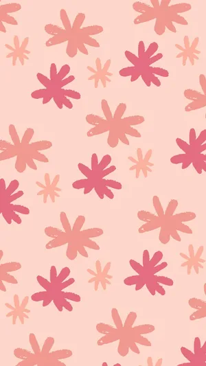 Retro Pink Flower Pattern Wallpaper