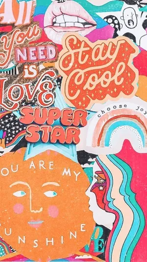 Retro Pop Art Collage Wallpaper