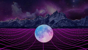 Retro Space Moon Wallpaper