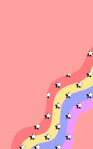 Retro Star Waves Pink Background Wallpaper