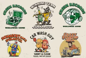 Retro Style Brand Mascots Wallpaper