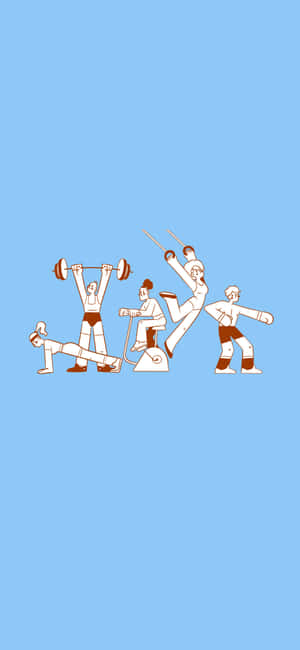 Retro Style Fitness Illustration Wallpaper