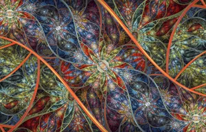 Retro-style Flower Fractals Wallpaper