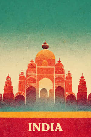 Retro Style India Travel Poster Wallpaper