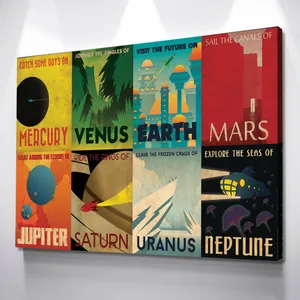 Retro Style Solar System Travel Posters Wallpaper