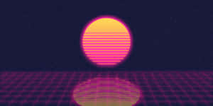 Retro Synthwave Sunset Wallpaper