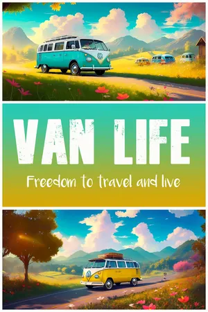 Retro Van Life Travel Poster Wallpaper