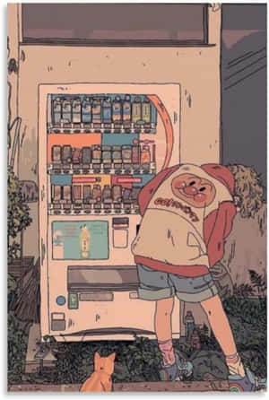 Retro Vending Machine Moment Wallpaper