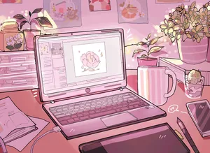 Retro Vibes: Step Into The 90s With This Pretty Pink Aesthetic Wallpaper