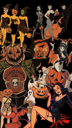 Retro Vintage Halloween Compilation Wallpaper