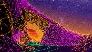 Retro Wave Outrun Artwork Wallpaper