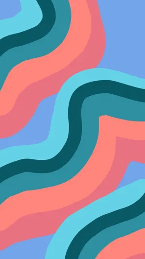 Retro Waves Color Flow Art Wallpaper