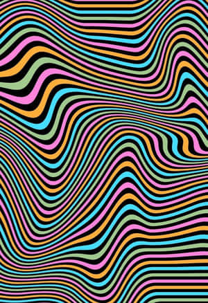 Retro Wavy Lines Pattern Wallpaper