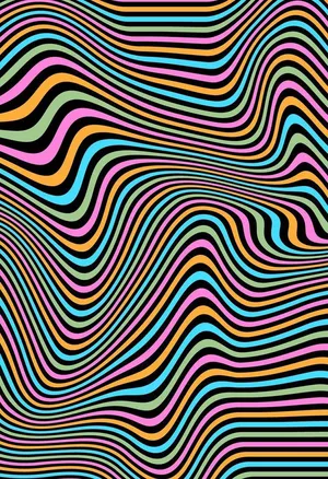 Retro Wavy Lines Pattern Wallpaper