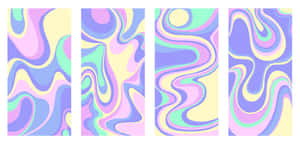 Retro_ Wavy_ Patterns_ Collection Wallpaper