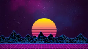 Retrowave Futuristic Sun Landscape 4k Wallpaper