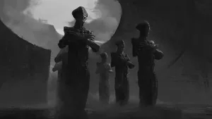 Returnal Statue Puzzle Scene Wallpaper