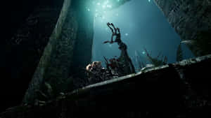 Returnal Underwater Ruins Exploration Wallpaper