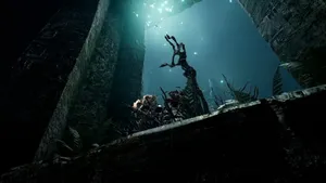 Returnal Underwater Ruins Exploration Wallpaper