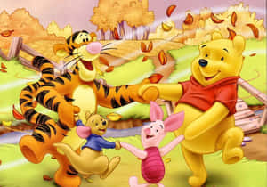 Revel In A Scenic View Of Magic As Leaves Fall In A Wintry Disney Autumn. Wallpaper