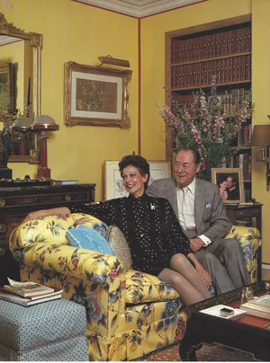 Rex Harrison And His Wife At Their Welcoming Home Wallpaper