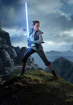 Rey Blue Lightsaber 3840 X 2160 Star Wars Wallpaper