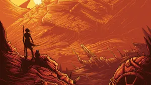 Rey Is A Courageous And Determined Fighter In The Star Wars Universe Wallpaper