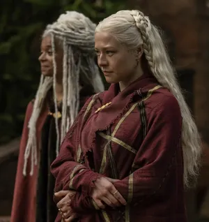 Rhaenyra Targaryen In Red Dress Wallpaper