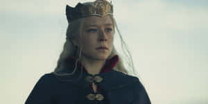 Rhaenyra Targaryen With Gold Crown Wallpaper