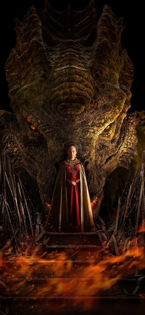 Rhaenyra Targaryen With Syrax Wallpaper