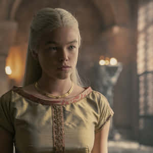 Rhaenyra Targaryen Yellow-gold Dress Wallpaper