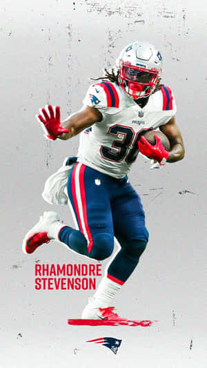 Rhamondre Stevenson Patriots Action Pose Wallpaper