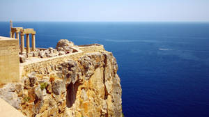 Rhodes Lindos Acropolis Ruins Wallpaper