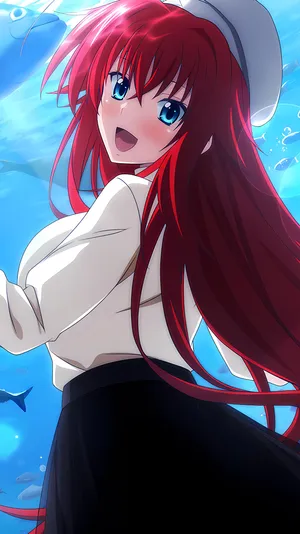 Rias Gremory - Elegant In Crimson Wallpaper
